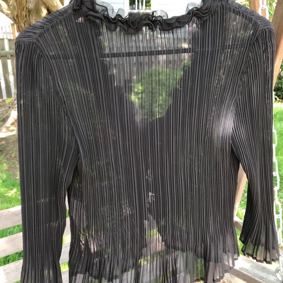 Formal Ruffled Sheer Cardigan - Picture 4 of 4